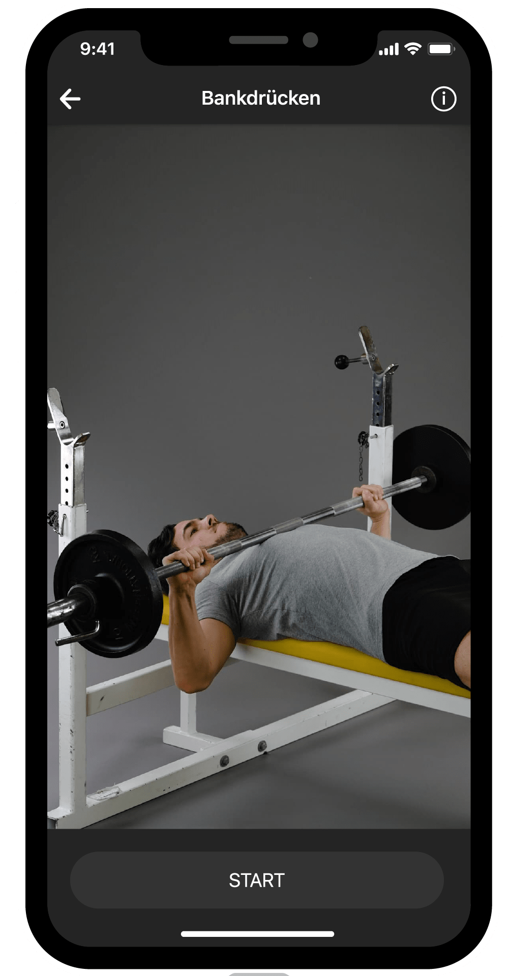 BestFit Fitness-App Screen, Erklär-Video, Bankdrücken